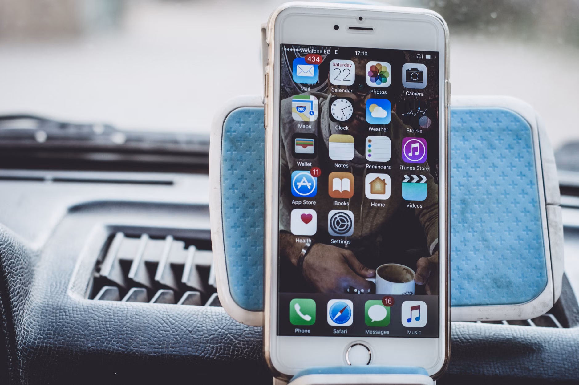 Smartphone displaying custom home air quality dashboard