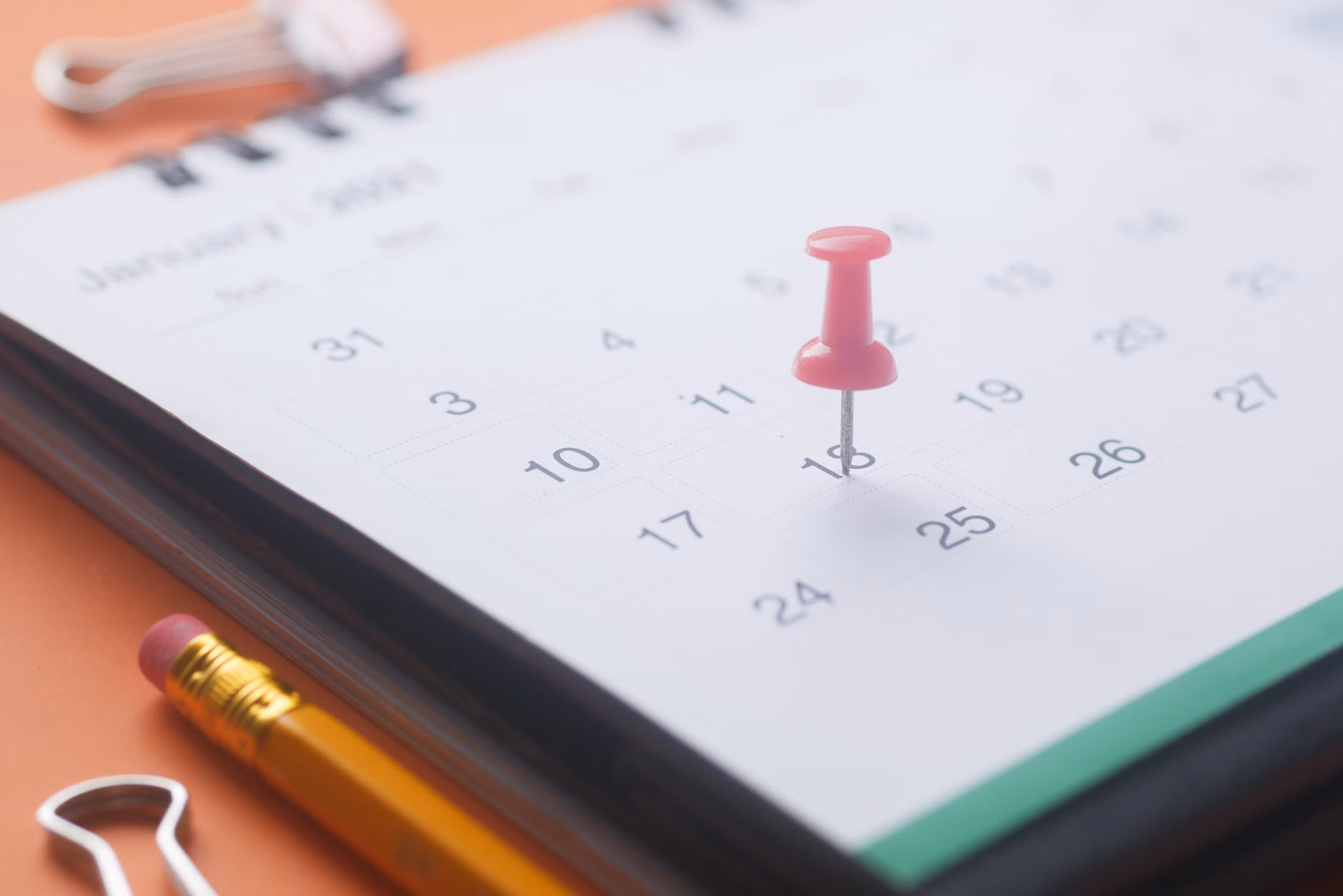 A calendar representing time-sensitive legal planning.