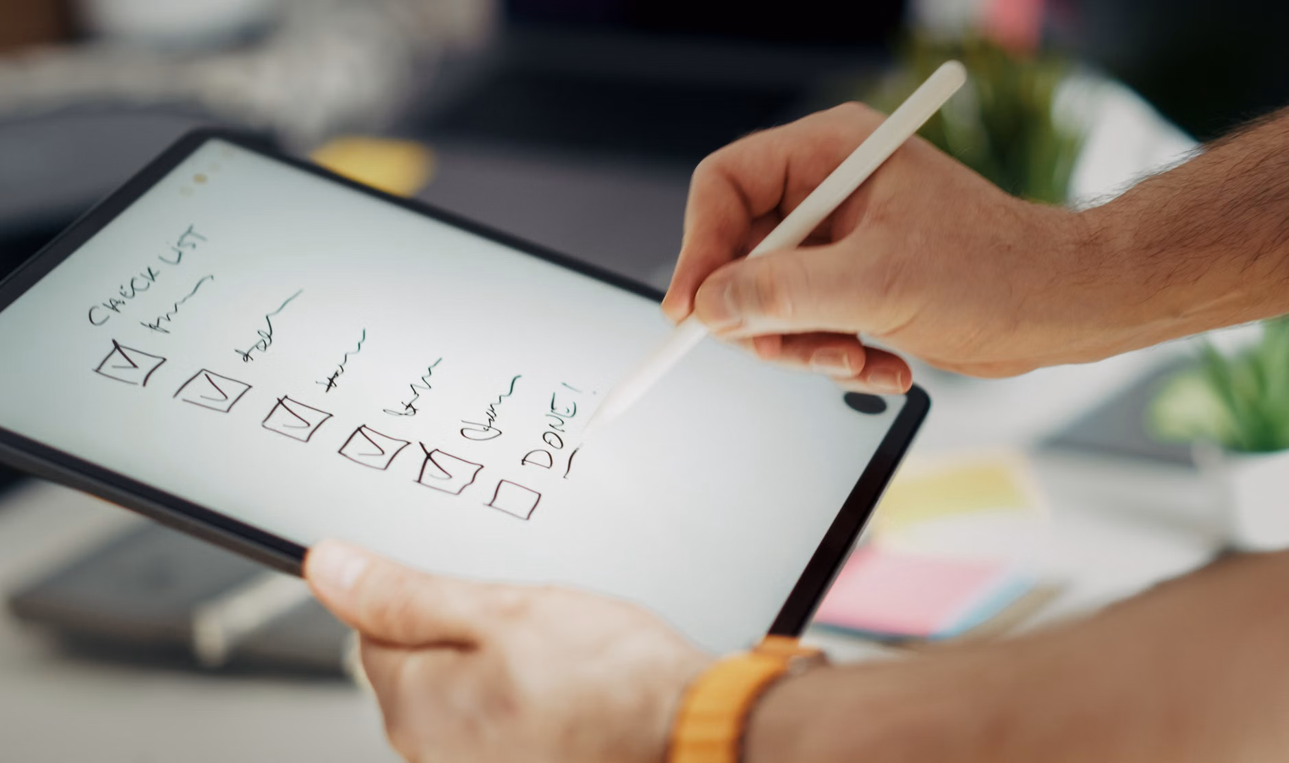 A digital task management app on a screen
