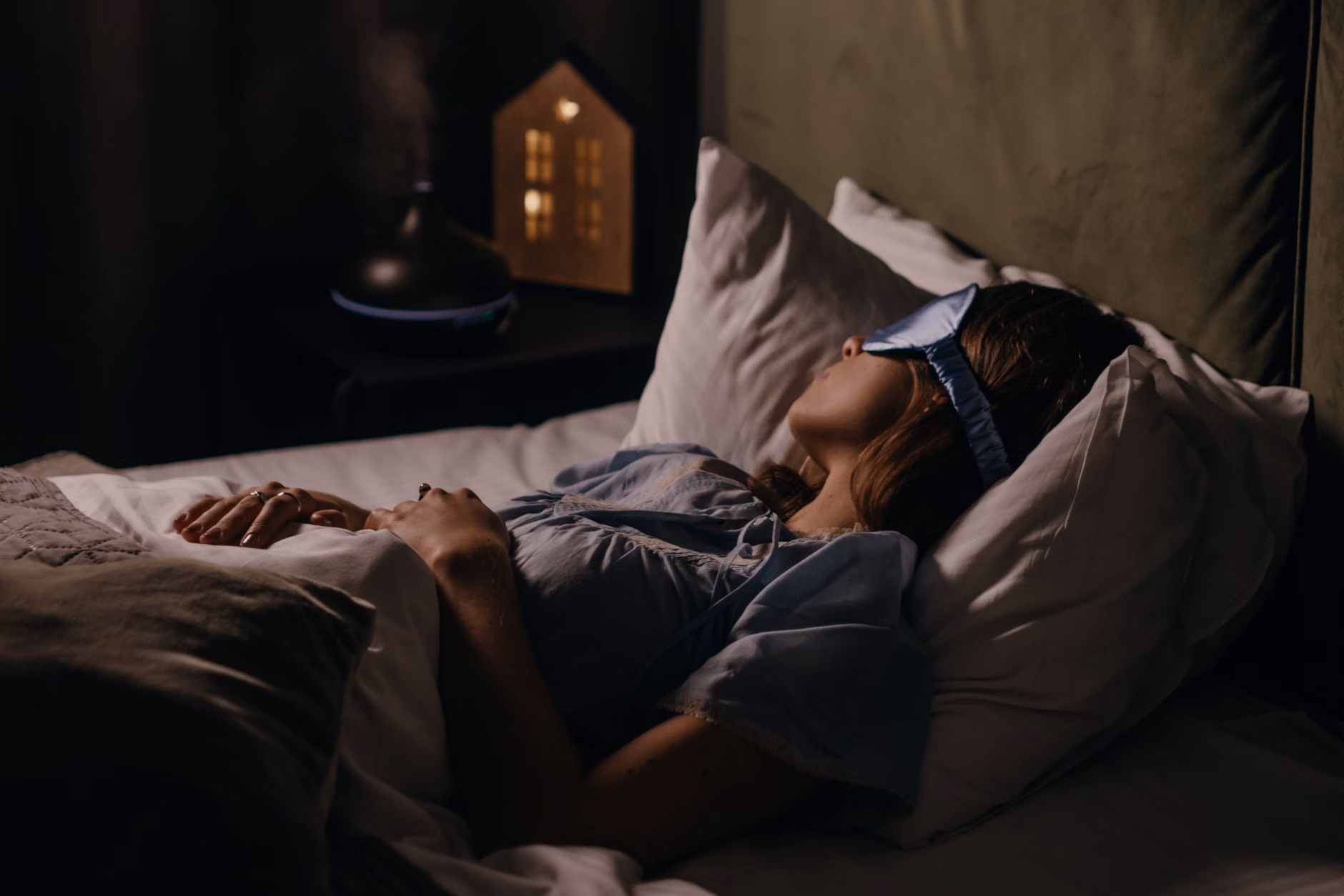 An optimized, dark and quiet bedroom environment for better sleep quality.