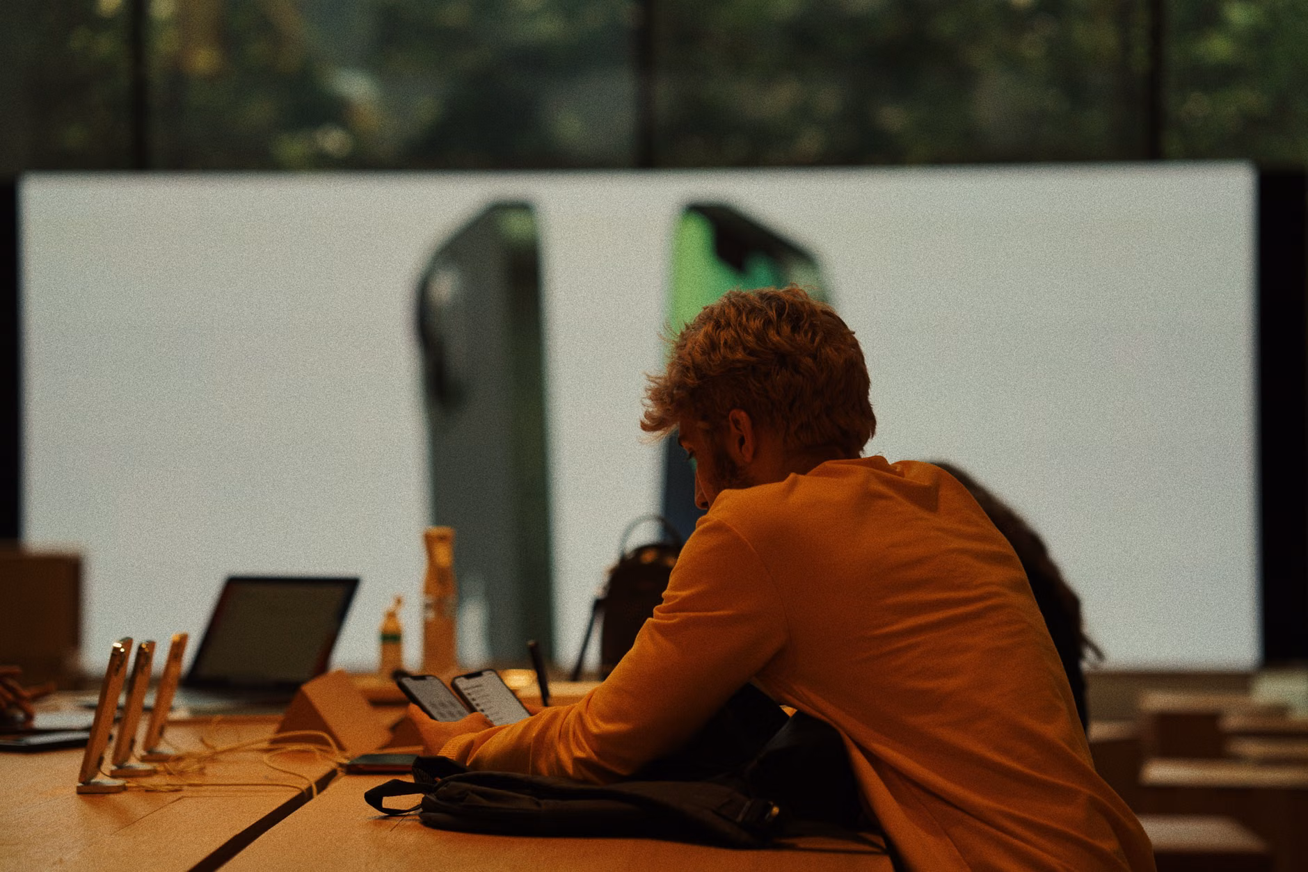 Family browsing electronics in a retail environment