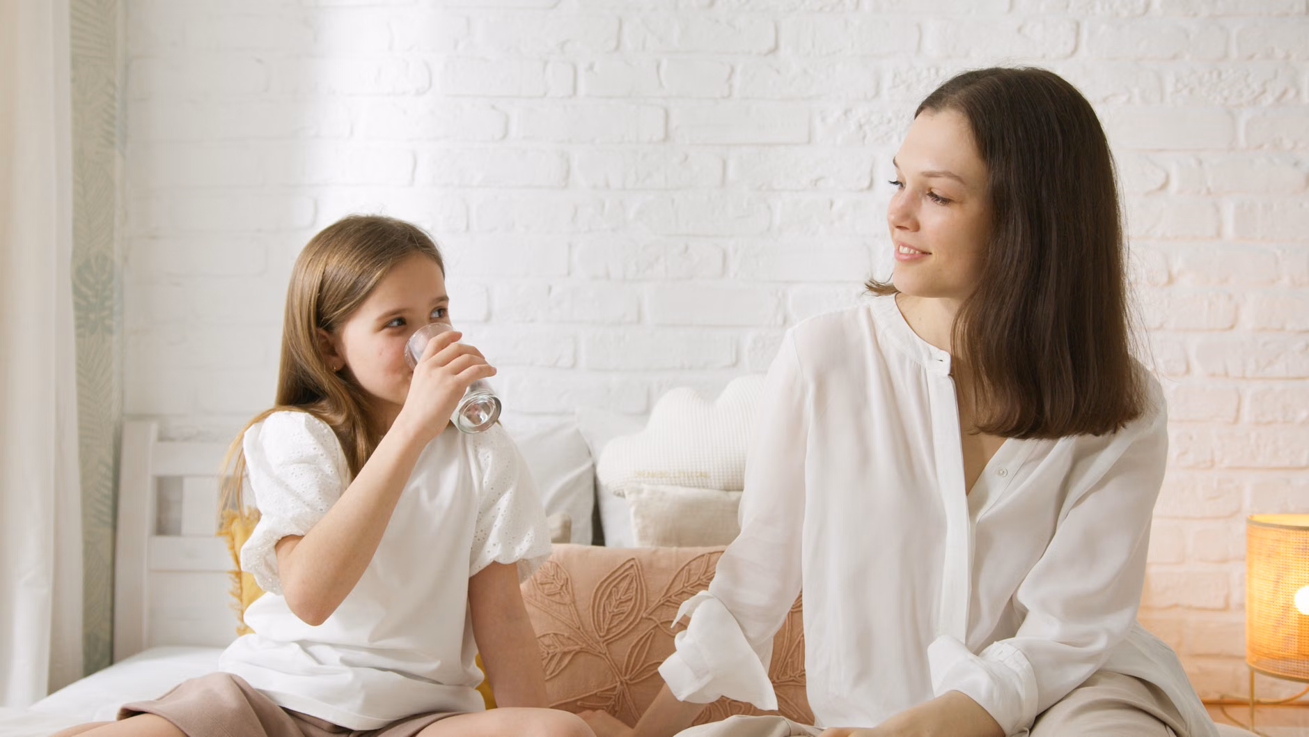 A parent monitoring home air quality for a healthy environment.