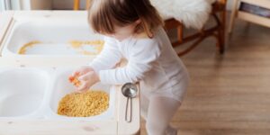 A structured and calm home-schooling environment with sensory tools.