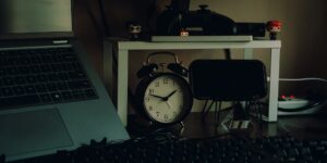 A modern, organized home workspace representing digital chore management.