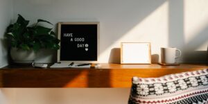 A organized, peaceful morning setup in a modern home to represent teen routine success.