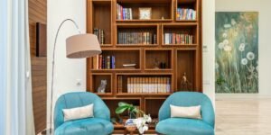 A clean, well-organized community tool library in an apartment building.
