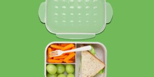 A balanced, visually appealing bento lunchbox designed for sensory-friendly eating.
