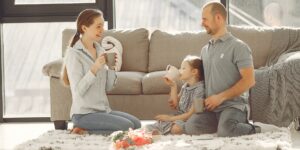 A minimalist, sunlit living room representing the post-growth parenting philosophy.