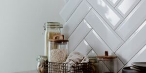 A clean, well-organized home pantry showing the potential for automated inventory tracking.