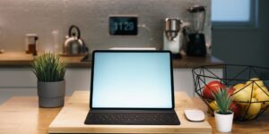 A modern, secure smart kitchen setup.