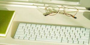 A peaceful, minimalist workspace setup representing clarity and calm.