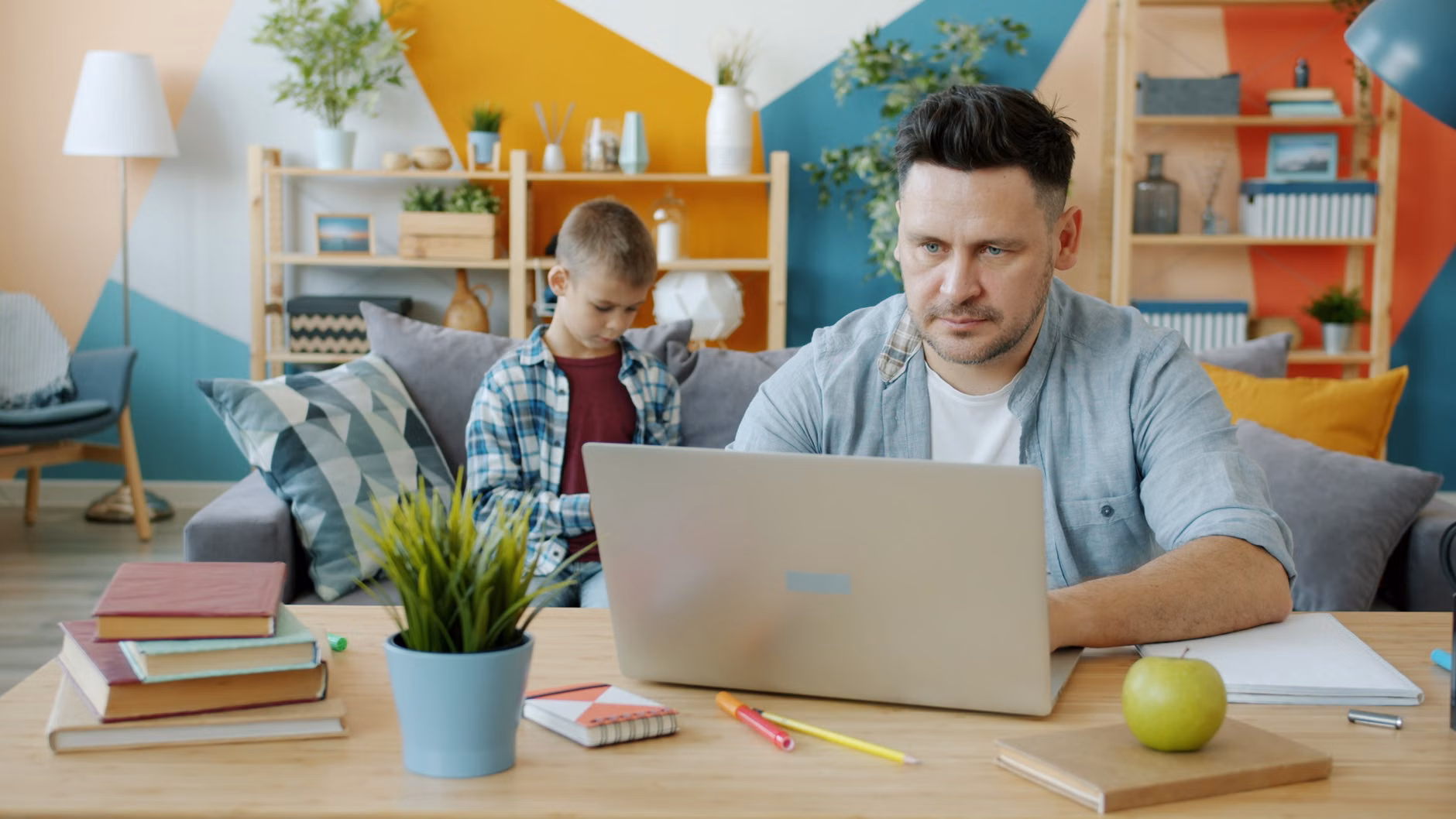 A parent balancing remote work and family time