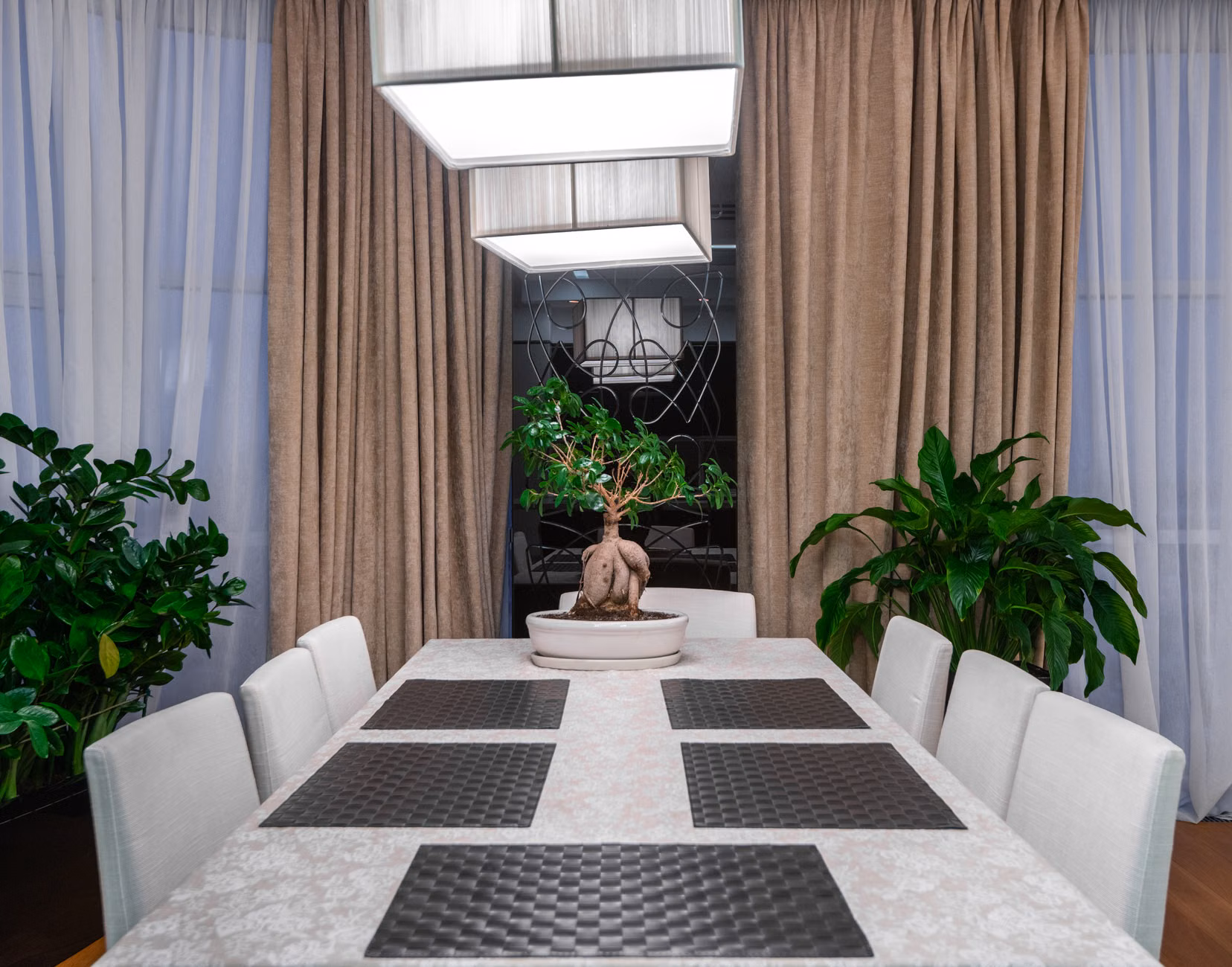 A modern indoor vertical garden setup in an urban apartment.