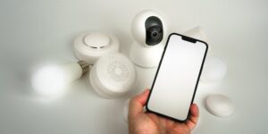 Modern smart home energy management interface on a smartphone screen.