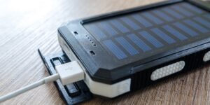 A home solar battery setup for medical devices