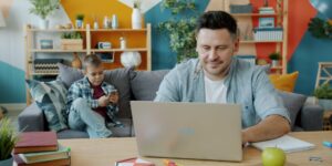 A modern home office setup for remote working families