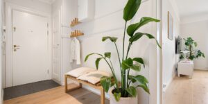 A calm, organized entryway designed for a neurodivergent morning routine.